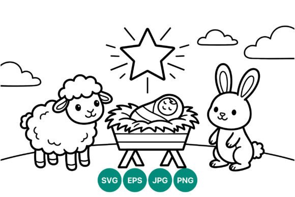 Download Cute Nativity Scene Baby Jesus Vector - Premium Resources